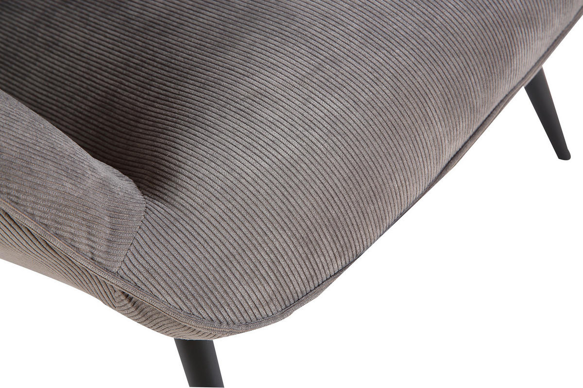 SESSEL in Cord Grau  - Schwarz/Grau, MODERN, Holzwerkstoff/Textil (72/97/80cm) - MID.YOU