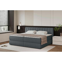 BOXSPRINGBETT 240/200 cm  in Anthrazit  - Anthrazit/Schwarz, Design, Kunststoff/Textil (240/200cm) - Chameo