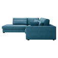 ECKSOFA in Cord Blau  - Blau/Schwarz, KONVENTIONELL, Kunststoff/Textil (250/314cm) - Carryhome