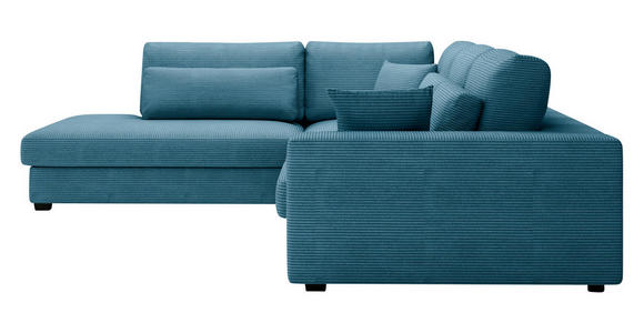 ECKSOFA in Cord Blau  - Blau/Schwarz, KONVENTIONELL, Kunststoff/Textil (250/314cm) - Carryhome