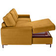 ECKSOFA Currygelb Cord  - Currygelb/Schwarz, KONVENTIONELL, Textil/Metall (150/240cm) - Carryhome
