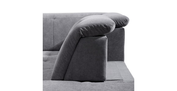 ECKSOFA inkl.Funktionen Grau Webstoff Schlaffunktion, Kopfteilverstellung, Sitztiefenverstellung  - Schwarz/Grau, KONVENTIONELL, Holz/Textil (280/202cm) - Xora