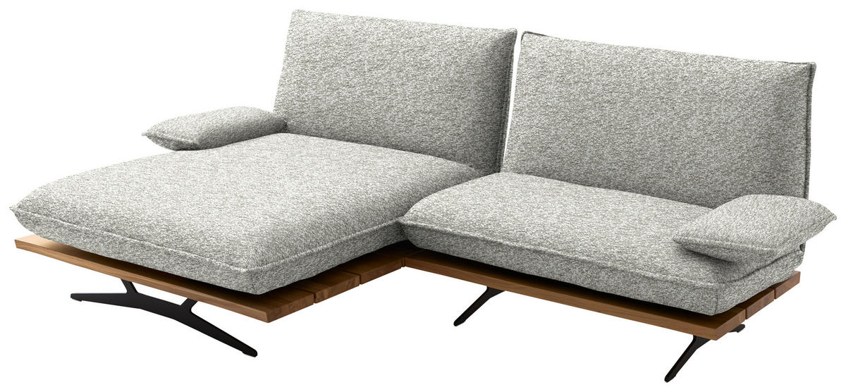 ECKSOFA Chenille, Flachgewebe Wildeiche, Ecru  - Wildeiche/Ecru, Design, Holz/Textil (161/284cm) - Koinor