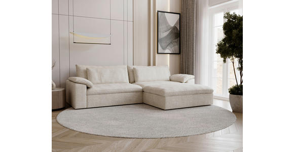 ECKSOFA  in Webstoff Beige  306/198 cm  - Beige/Schwarz, MODERN, Kunststoff/Textil (306/198cm) - Carryhome