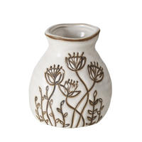 VASE  - Weiß, Natur, Keramik (8/9cm)