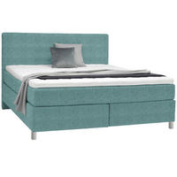 BOXSPRINGBETT 160/200 cm  in Petrol  - Chromfarben/Petrol, KONVENTIONELL, Kunststoff/Textil (160/200cm) - Voleo