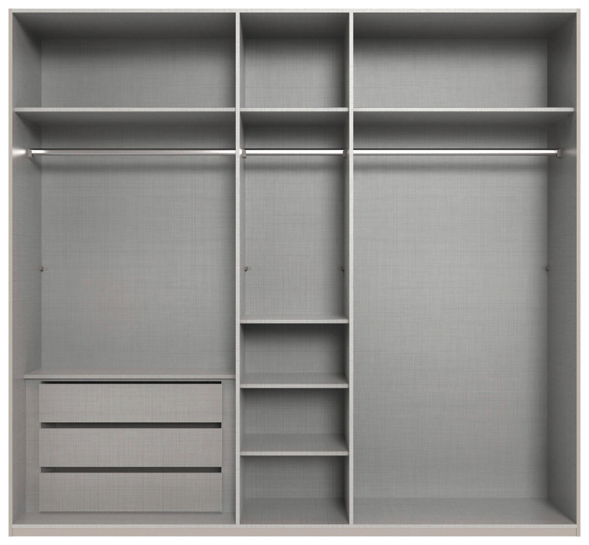 DREHTÜRENSCHRANK 6-türig Weiß  - Weiß, MODERN, Glas/Holzwerkstoff (270/208/58cm) - Chameo