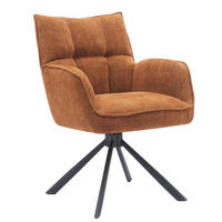 SNURRSTOL  i chenille rostfärgad, svart  - svart/rostfärgad, Design, metall/textil (59/87/65cm) - Niels Andersson