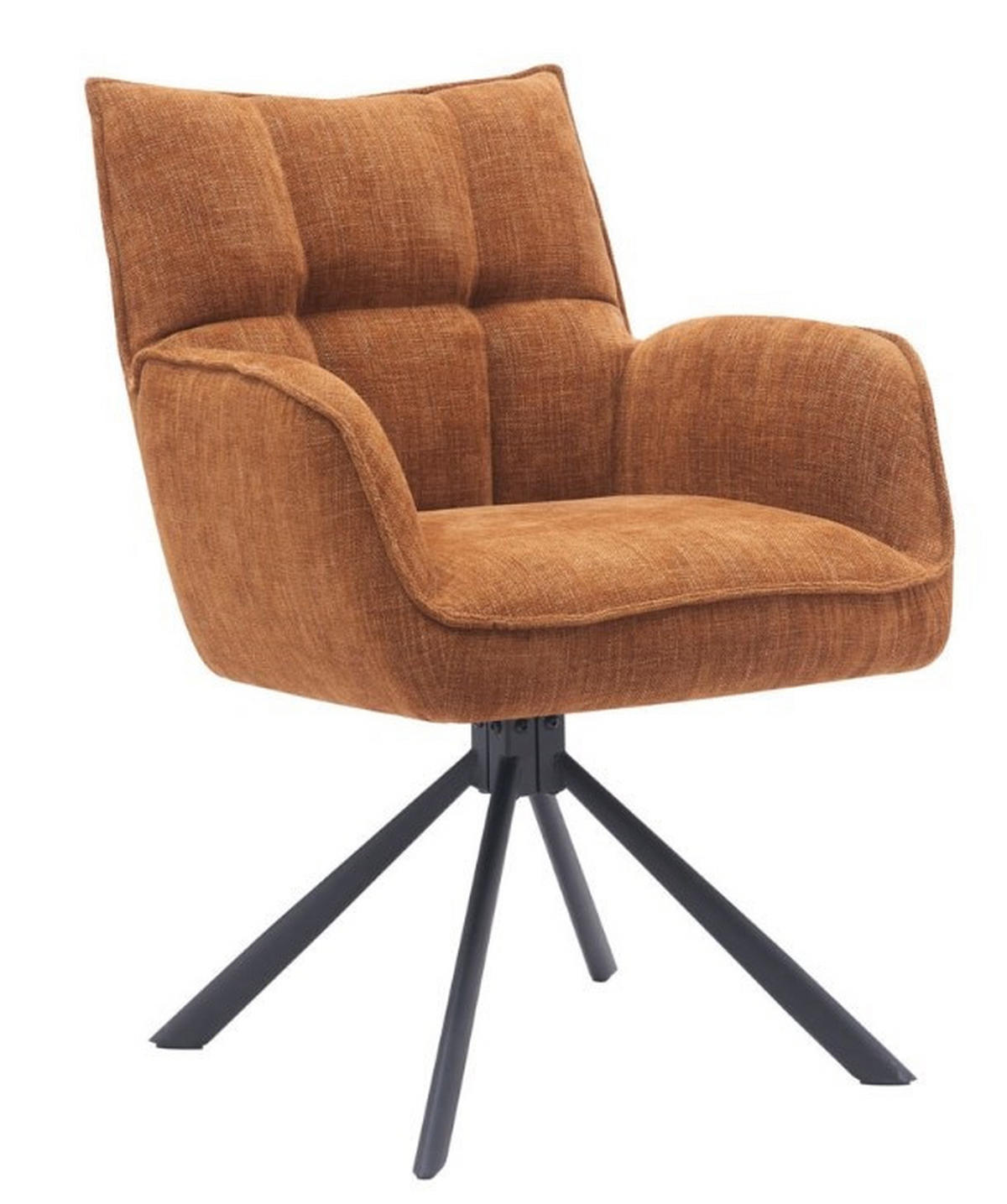 SNURRSTOL  i chenille rostfärgad, svart  - svart/rostfärgad, Design, metall/textil (59/87/65cm) - Niels Andersson