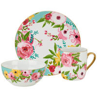 REGGELIZŐ ÉTKÉSZLET  - türkiz/többszínű, Trend, kerámia - Landscape