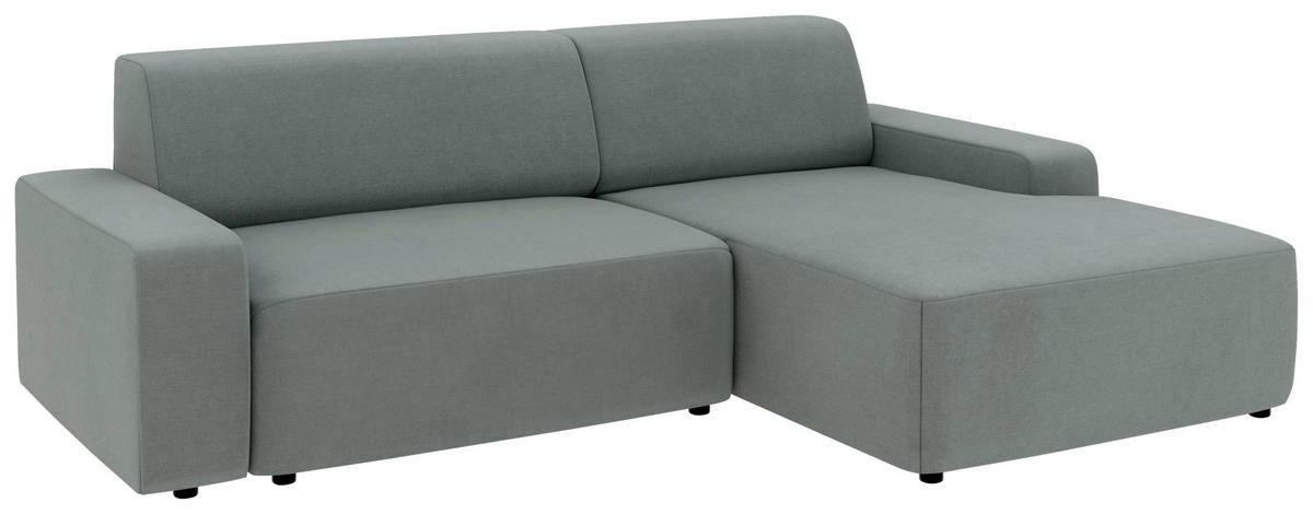 ECKSOFA in Struktur Grau  - Schwarz/Grau, Modern, Kunststoff/Textil (246/162cm) - Trendmanufaktur