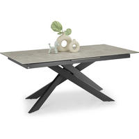 ESSTISCH in Metall, Glas, Keramik 200-250/100/75 cm  - Schwarz/Grau, Design, Glas/Keramik (200-250/100/75cm) - SetOne by Musterring