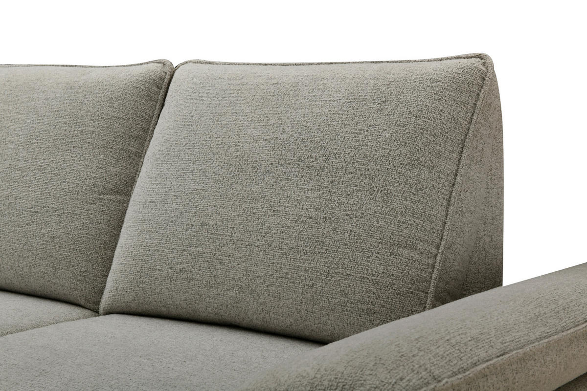 ECKSOFA Beige Webstoff  - Beige/Schwarz, MODERN, Textil/Metall (161/290cm) - Livetastic