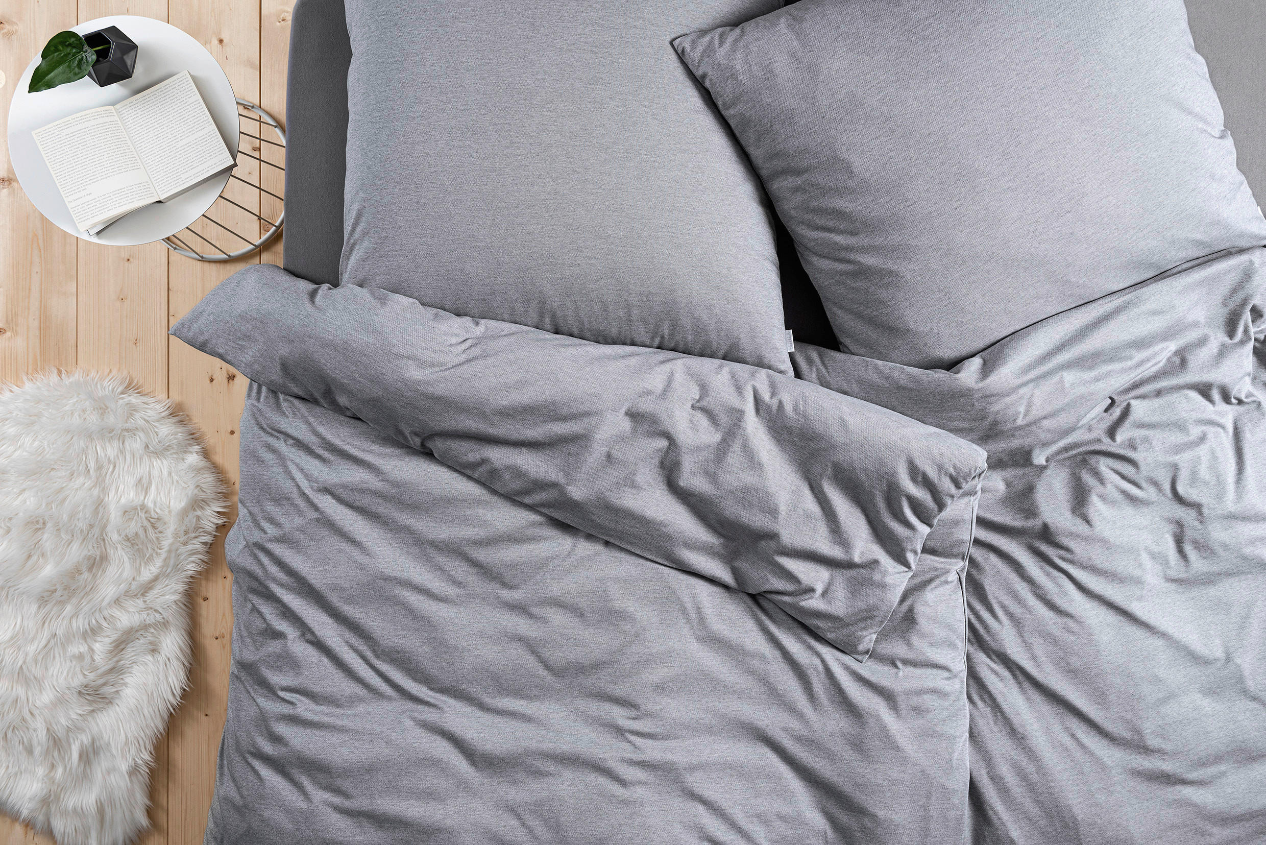 BETTWÄSCHE Interlock-Jersey 140/200 cm  - Grau, Basics, Textil (140/200cm) - Estella