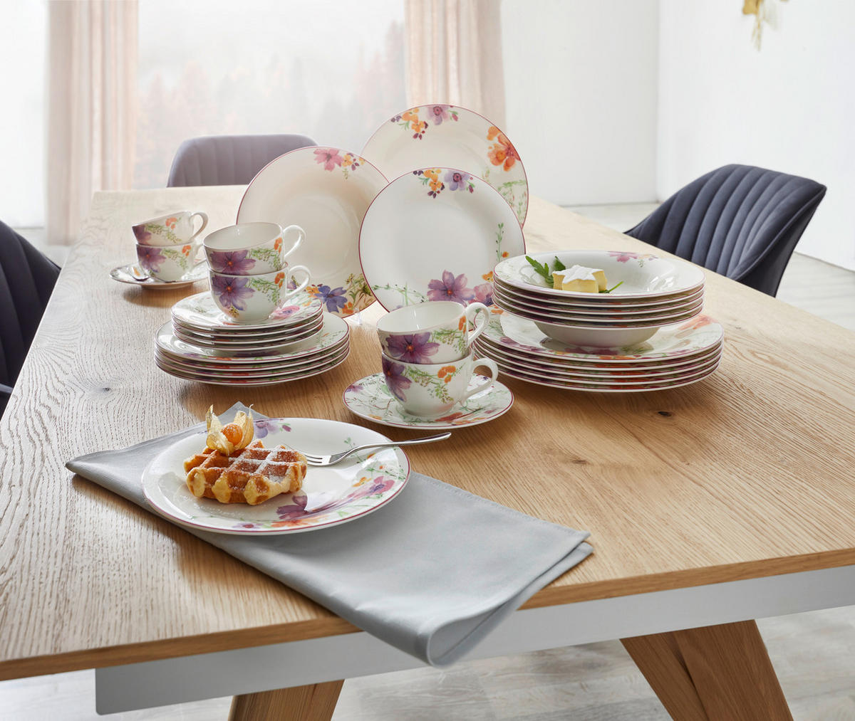 KÁVOVÝ SERVIS, 18-dielne, porcelán - viacfarebná, Basics, keramika (34/20/33cm) - Villeroy & Boch