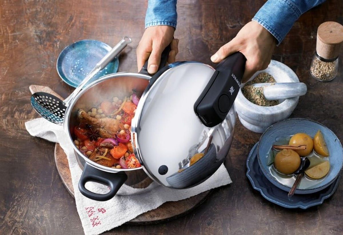 TRYCKKOKARE Perfect Pressure 4,5 l  - stålfärgad/svart, Basics, metall (4,5l) - WMF