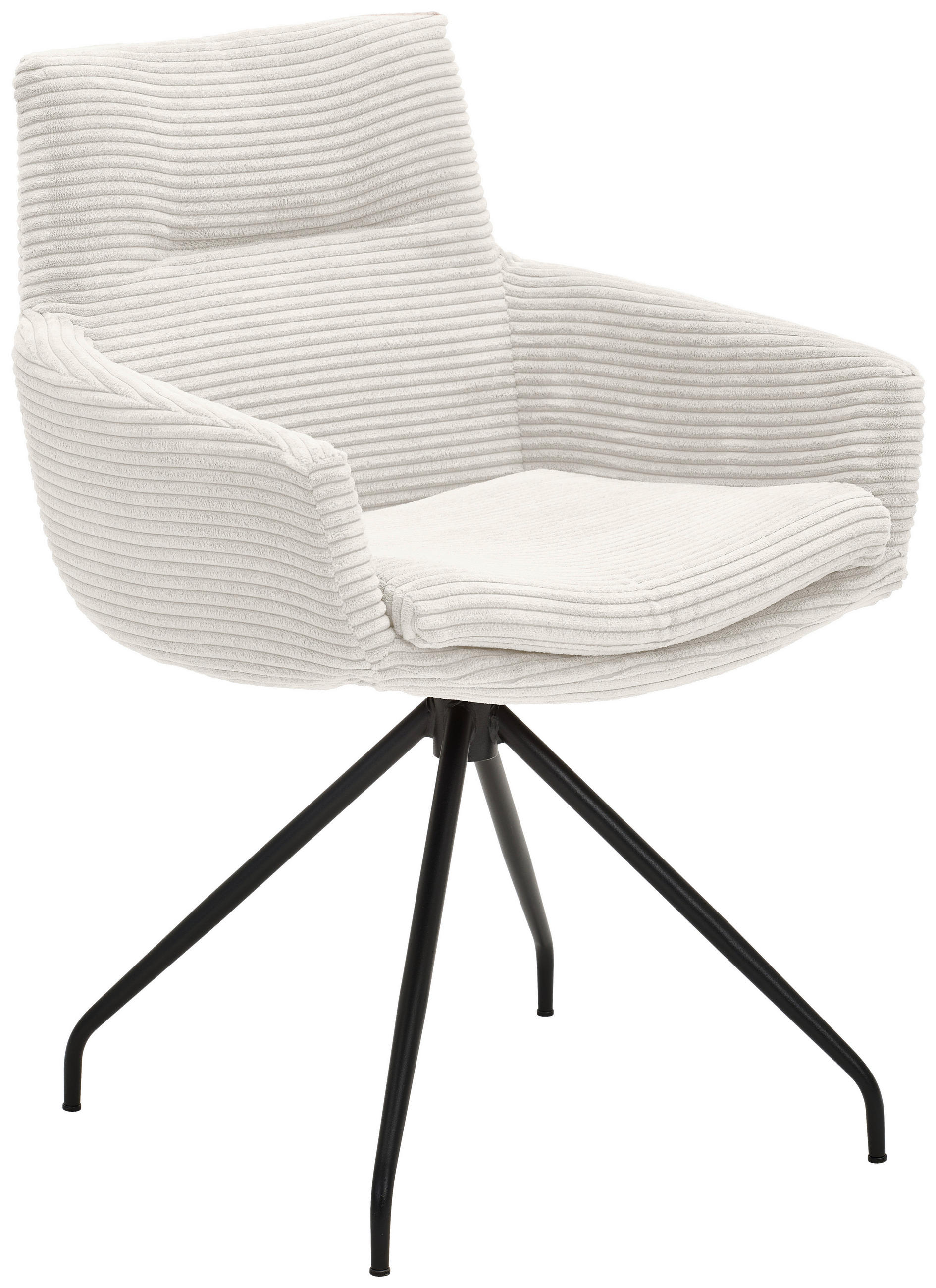 ARMLEHNSTUHL  in Cord  - Creme/Schwarz, Design, Textil/Metall (61/85/64cm) - Musterring