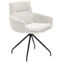 ARMLEHNSTUHL  in Cord  - Creme/Schwarz, Design, Textil/Metall (61/85/64cm) - Musterring
