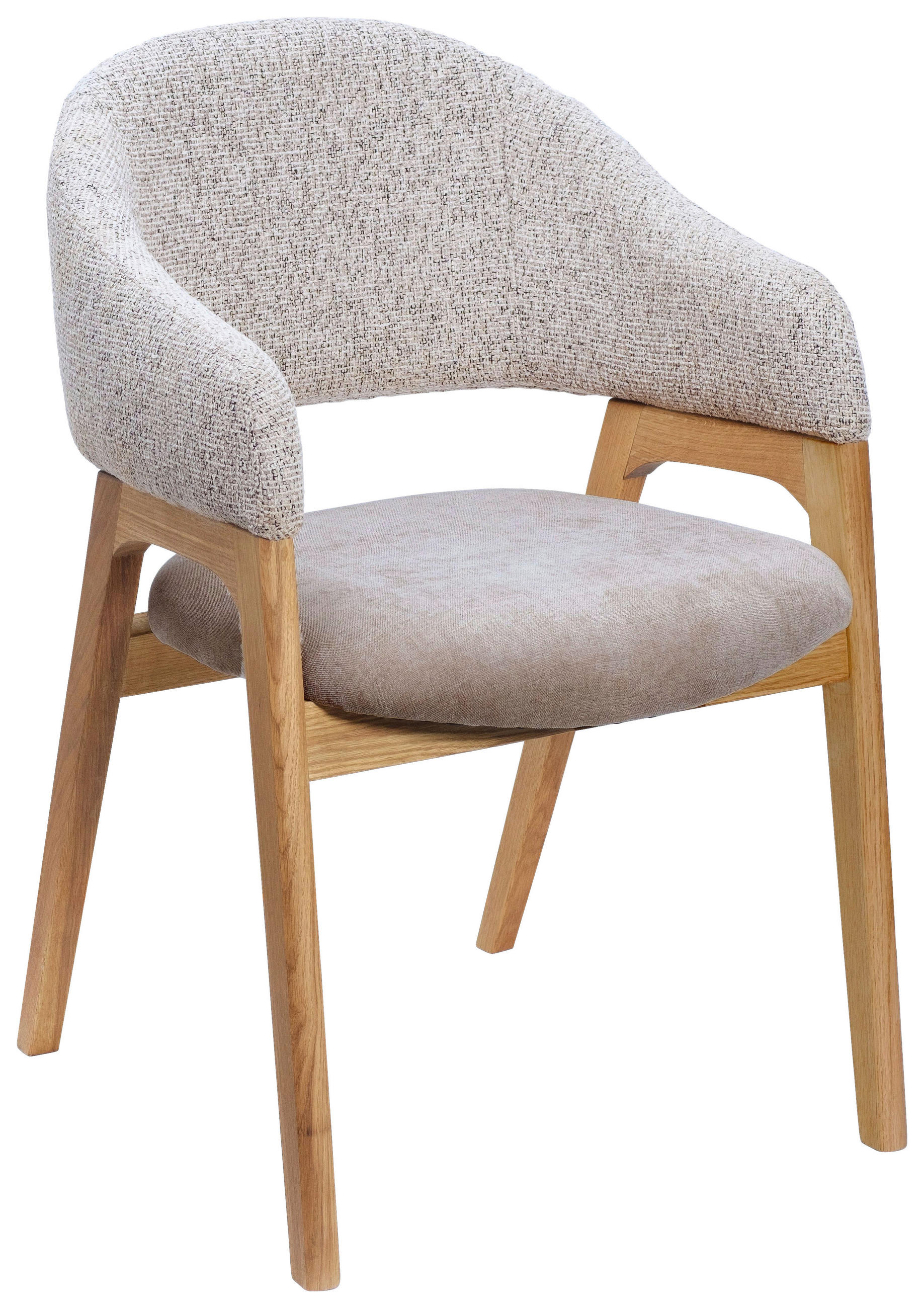 ARMLEHNSTUHL  in Webstoff  - Taupe/Eichefarben, KONVENTIONELL, Holz/Textil (56,5/82,5/59,5cm) - Linea Natura