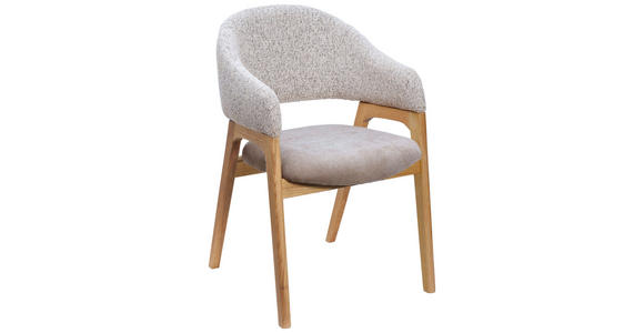 ARMLEHNSTUHL  in Webstoff  - Taupe/Eichefarben, KONVENTIONELL, Holz/Textil (56,5/82,5/59,5cm) - Linea Natura