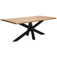 ESSTISCH in Holz, Metall 220/100/76 cm  - Wildeiche/Schwarz, Design, Holz/Metall (220/100/76cm) - Linea Natura