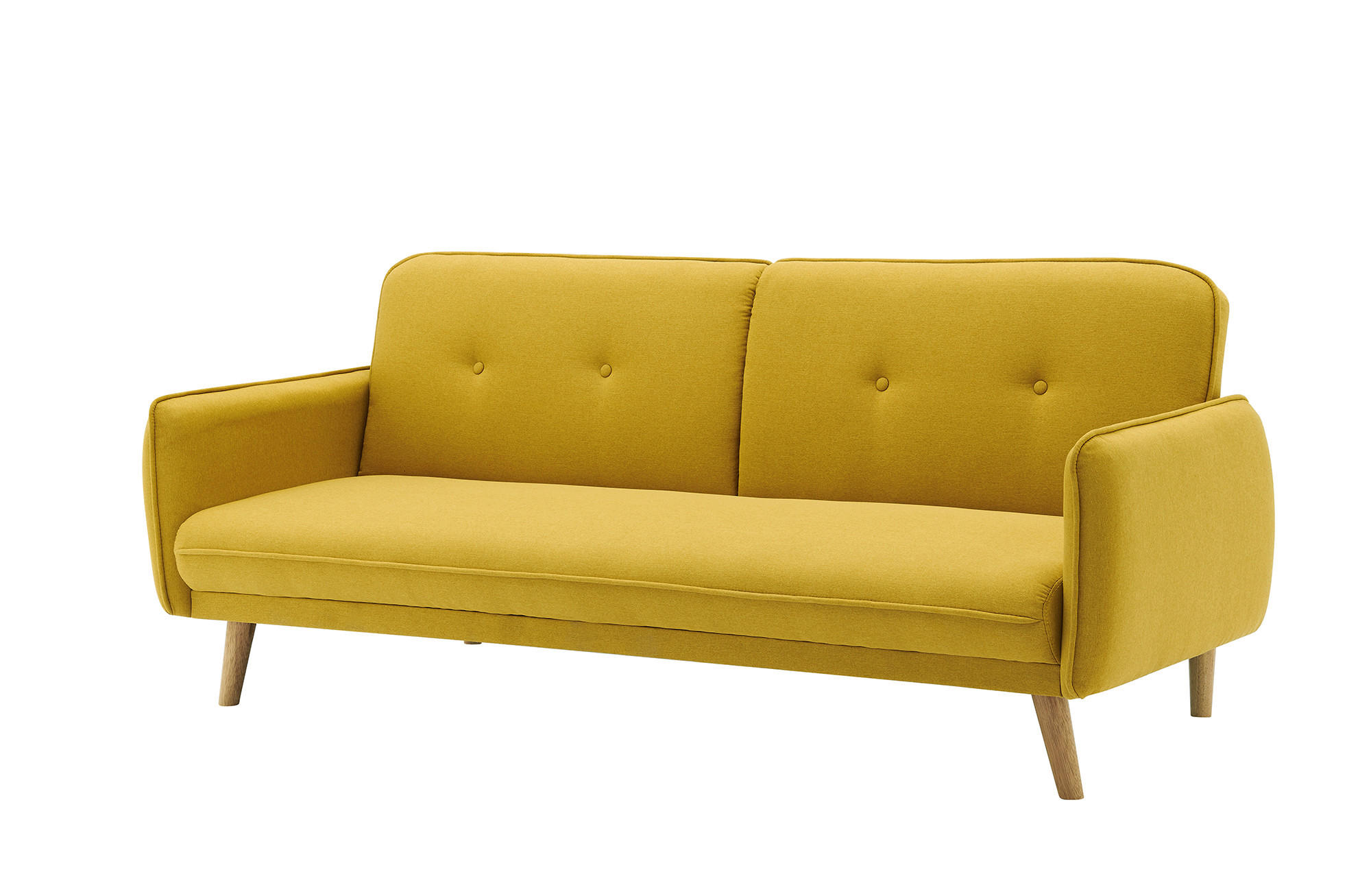 3-SITZER-SOFA Struktur Gelb  - Gelb/Naturfarben, MODERN, Holz/Textil (188/80/85cm) - Livetastic