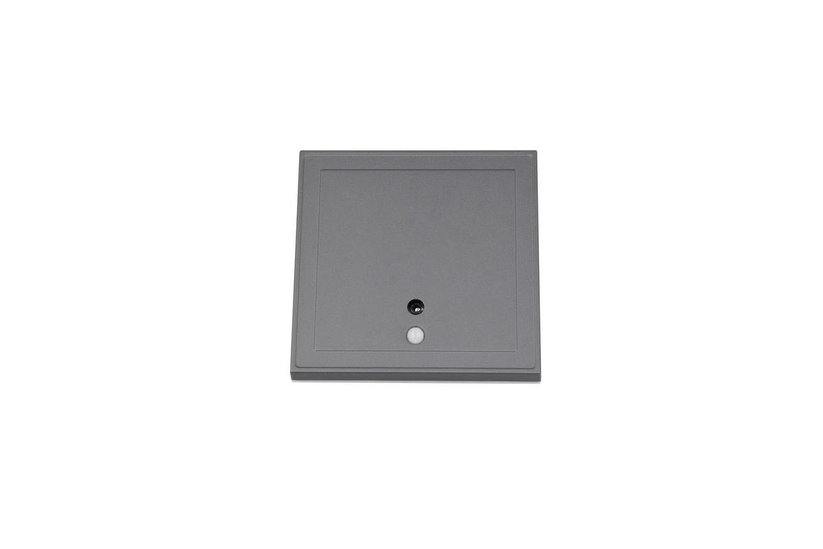 AUSSENWANDLEUCHTE - Anthrazit, Design, Metall (14/14/3,5cm)