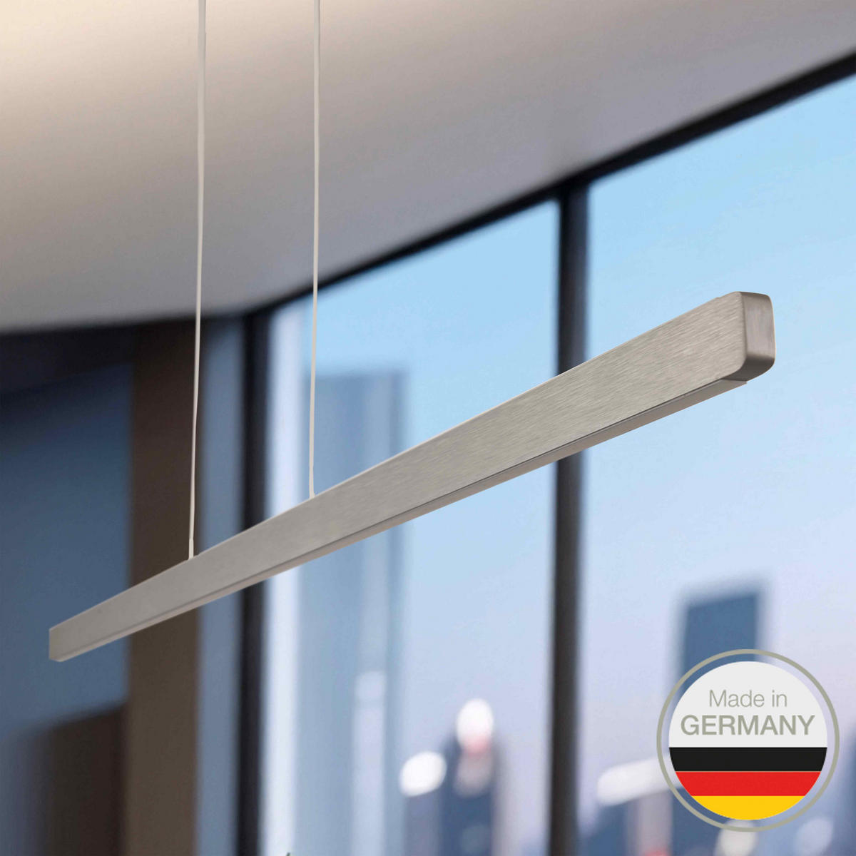LED-HÄNGELEUCHTE 650 145/1,5/3,5 cm   - Nickelfarben, Design, Metall (145/1,5/3,5cm) - Ambiente