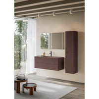 BADEZIMMER 3-teilig  in 120 cm  - Weinrot/Weiß, KONVENTIONELL, Holzwerkstoff/Stein (120cm) - Belluti