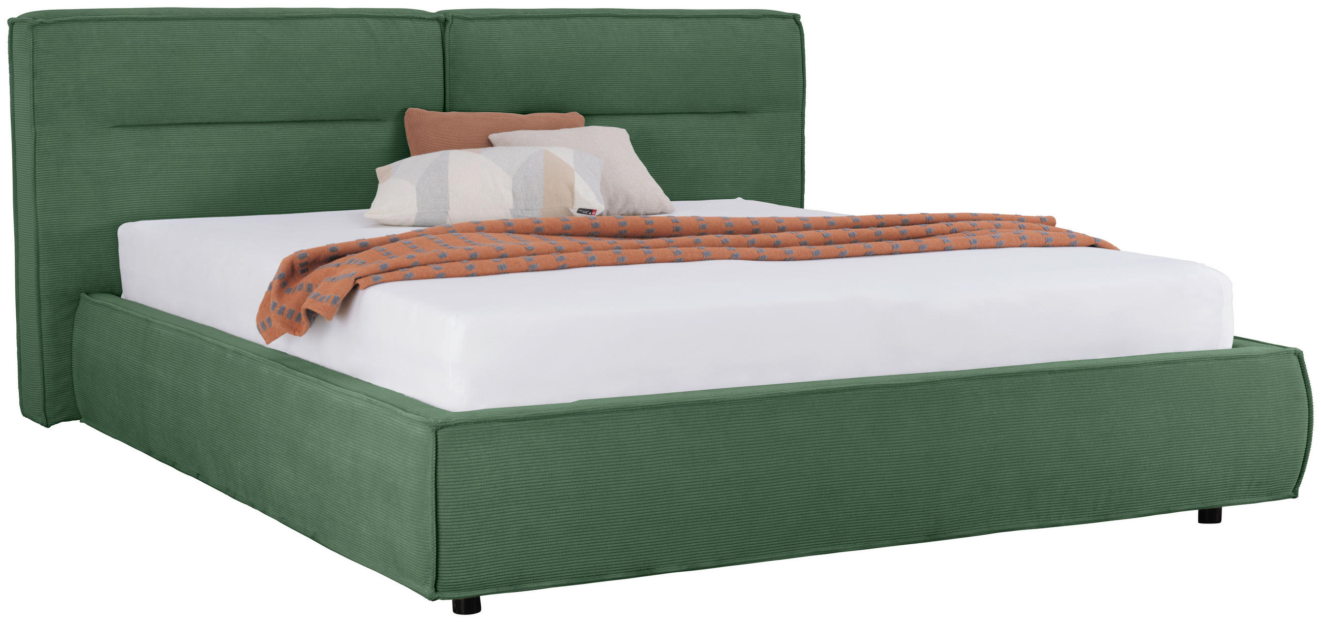 POLSTERBETT 180/200 cm  Grün  - Schwarz/Grün, Design, Kunststoff/Textil (180/200cm) - Lomoco