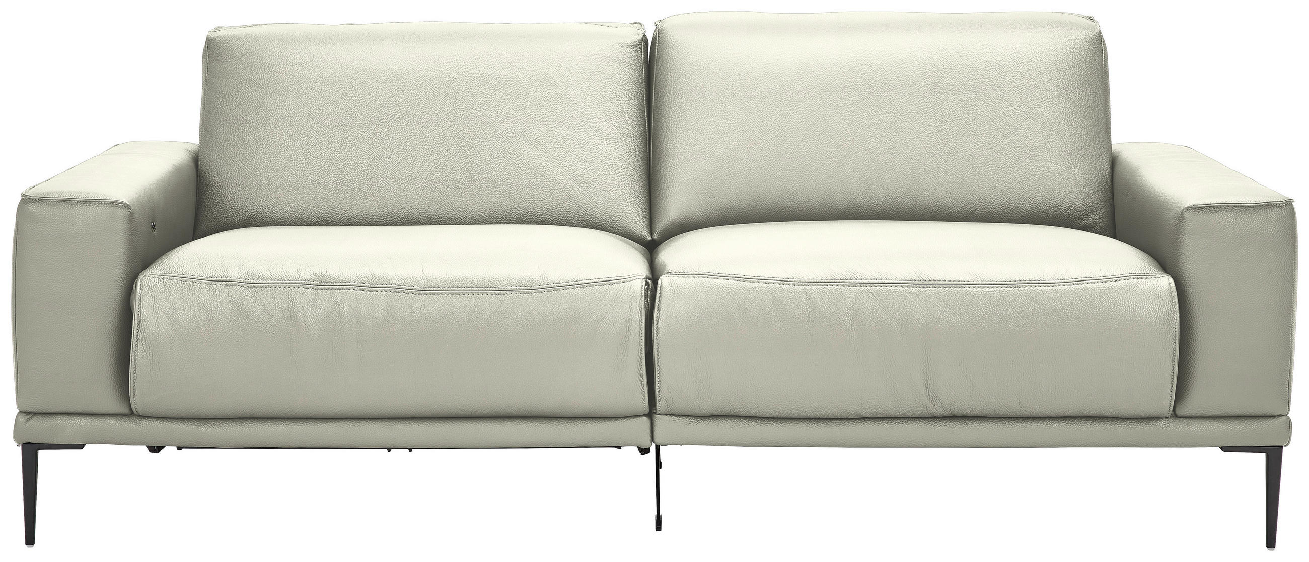 2,5-SITZER in Echtleder Weiss  - Weiss/Schwarz, Design, Leder/Metall (200/102/92cm) - Johann Jakob