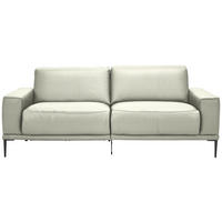 2,5-SITZER in Echtleder Weiss  - Weiss/Schwarz, Design, Leder/Metall (200/102/92cm) - Johann Jakob
