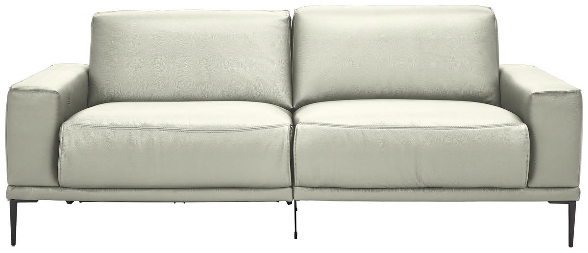 2,5-SITZER in Echtleder Weiss  - Weiss/Schwarz, Design, Leder/Metall (200/102/92cm) - Johann Jakob