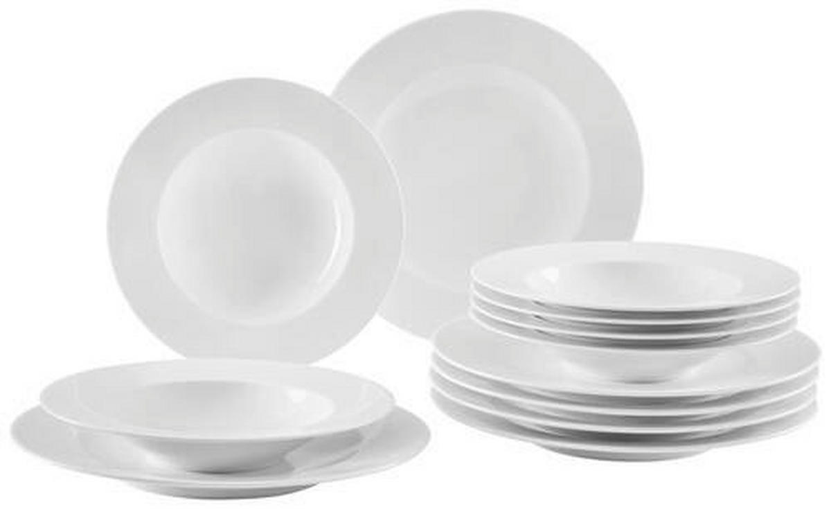 SERVIS ZA RUČAVANJE  Zoe Fine Diamond     12 delova   - bela, Dizajnerski, keramika - Seltmann Weiden