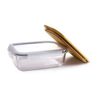 DÓZA NA POTRAVINY - čiré/přírodní barvy, Basics, dřevo/plast (22,1/16,5/6,7cm) - Homeware Profession.