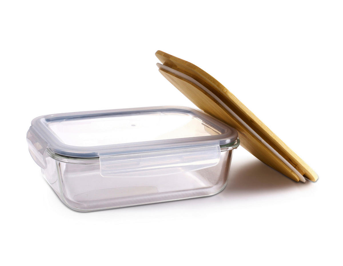 DÓZA NA POTRAVINY - čiré/přírodní barvy, Basics, dřevo/plast (22,1/16,5/6,7cm) - Homeware Profession.