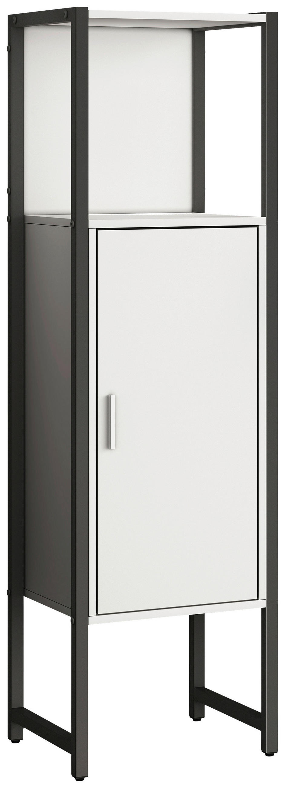 MIDISCHRANK 33/114/30 cm  - Weiss/Silberfarben, Modern, Holzwerkstoff/Kunststoff (33/114/30cm) - MID.YOU
