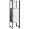 MIDISCHRANK 33/114/30 cm  - Weiss/Silberfarben, Modern, Holzwerkstoff/Kunststoff (33/114/30cm) - MID.YOU