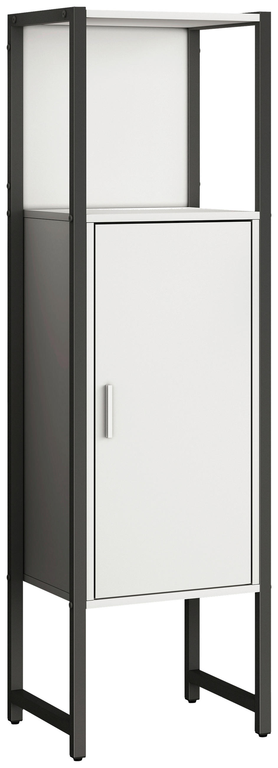 MIDISCHRANK 33/114/30 cm  - Weiss/Silberfarben, Modern, Holzwerkstoff/Kunststoff (33/114/30cm) - MID.YOU