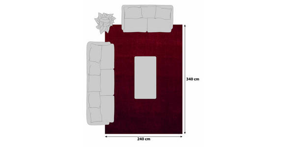 HOCHFLORTEPPICH 240/340 cm ATA 7000 Rot - Rot, Design, Textil (240/340cm) - Novel