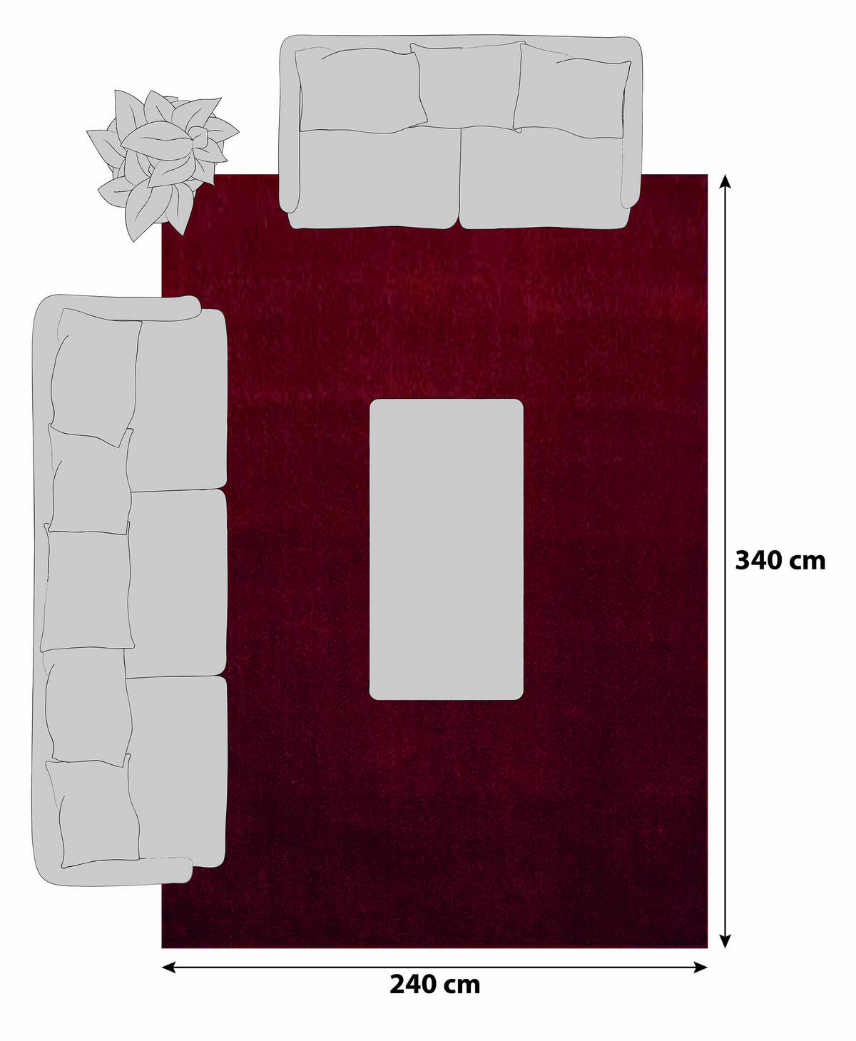 RYAMATTA 240/340 cm ATA 7000  - röd, Design, textil (240/340cm) - Novel