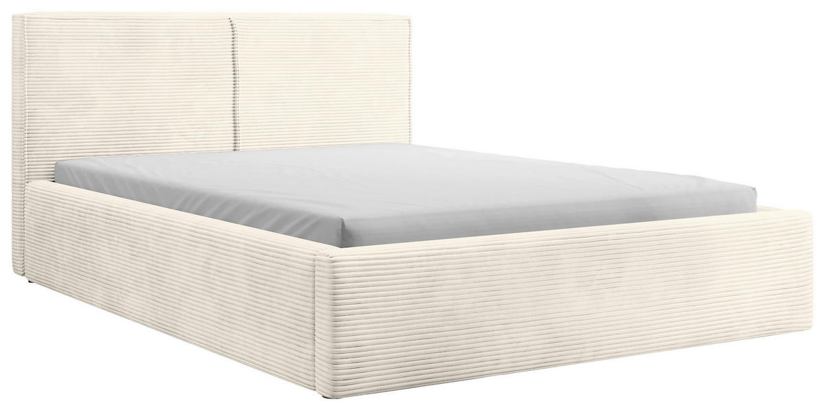 POLSTERBETT Lattenrost, Bettkasten 180/200 cm  in Creme  - Creme/Schwarz, MODERN, Holz/Textil (180/200cm) - MID.YOU