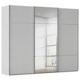 SCHWEBETÜRENSCHRANK 301/223/68 cm 3-türig Grau  - Chromfarben/Grau, KONVENTIONELL, Glas/Holzwerkstoff (301/223/68cm) - Novel