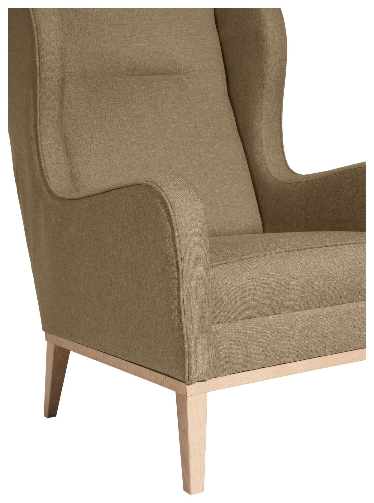 OHRENSESSEL in Flachgewebe Sandfarben  - Sandfarben/Naturfarben, Konventionell, Holz/Textil (66/104/78cm) - Max Winzer