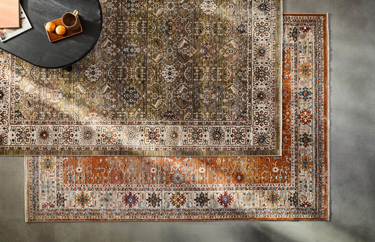 VINTAGE-TEPPICH 133/185 cm Multicolor, Orange  - Multicolor/Orange, LIFESTYLE, Textil (133/185cm) - Novel