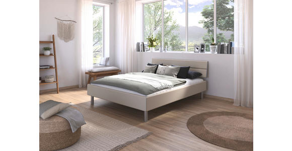 BETT 160/200 cm  in Champagner  - Champagner/Alufarben, Design, Holzwerkstoff/Metall (160/200cm) - Carryhome