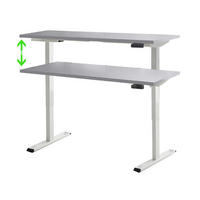 SCHREIBTISCH 138/67/69-119 cm  in Grau, Weiß  - Weiß/Grau, MODERN, Holzwerkstoff/Metall (138/67/69-119cm) - MID.YOU