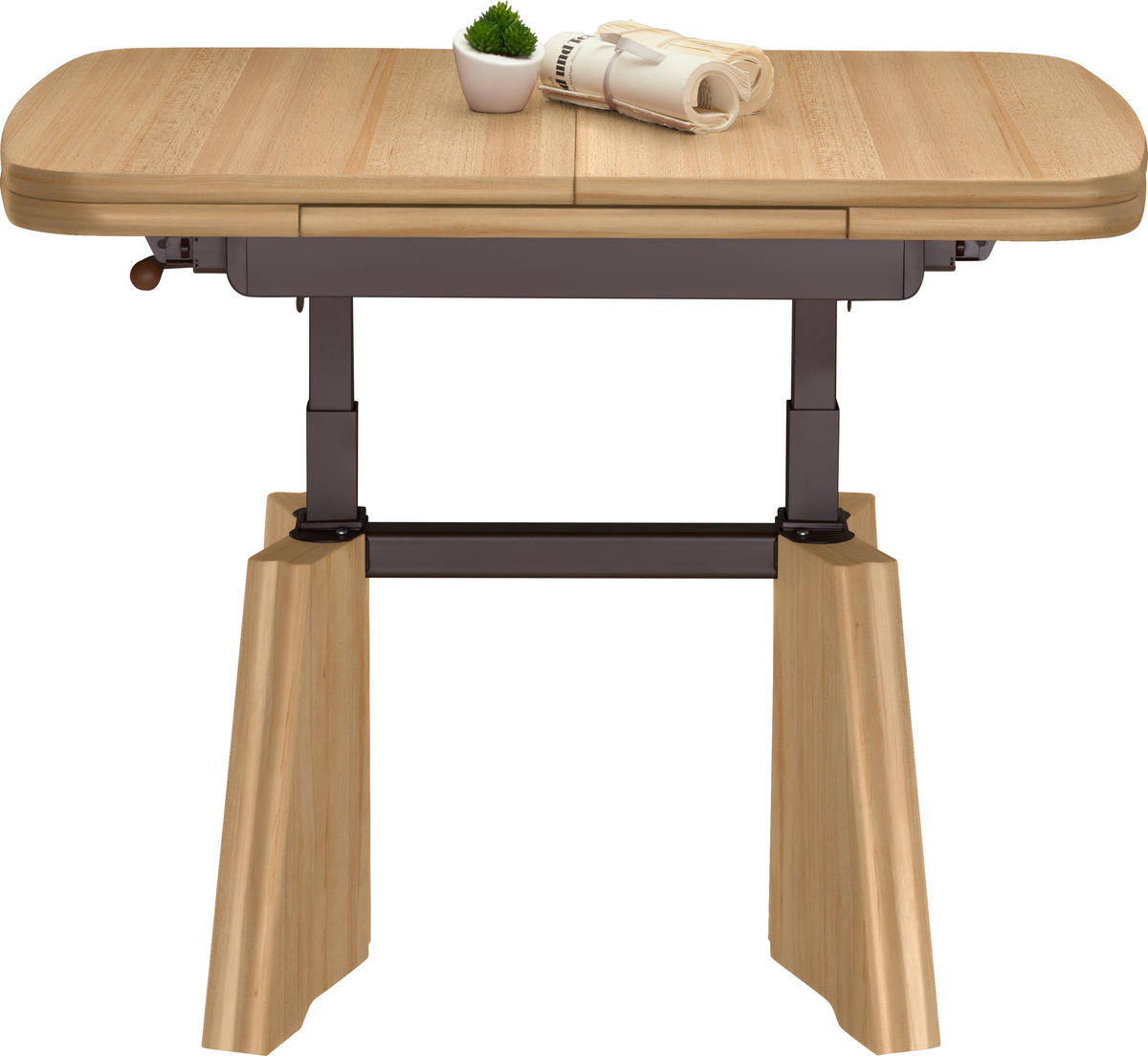 COUCHTISCH in Metall, Holzwerkstoff 90-131/65/56-75 cm  - Buchefarben, Konventionell, Holzwerkstoff/Metall (90-131/65/56-75cm) - Venda