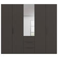 DREHTÜRENSCHRANK 251/235/61 cm,  in Graphitfarben, 5-türig  - Graphitfarben, Basics, Glas/Holzwerkstoff (251/235/61cm) - Novel