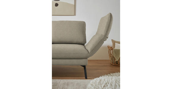 ECKSOFA  in Flachgewebe Sandfarben  175-224/255-365 cm  - Sandfarben/Schwarz, Design, Textil/Metall (175-224/255-365cm) - Dieter Knoll